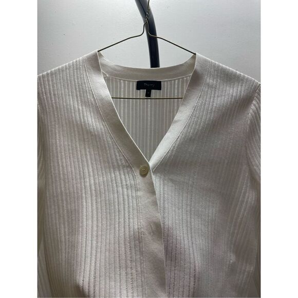 Stripe Linen Jacquard Cropped Cardigan - Picture 4 of 4